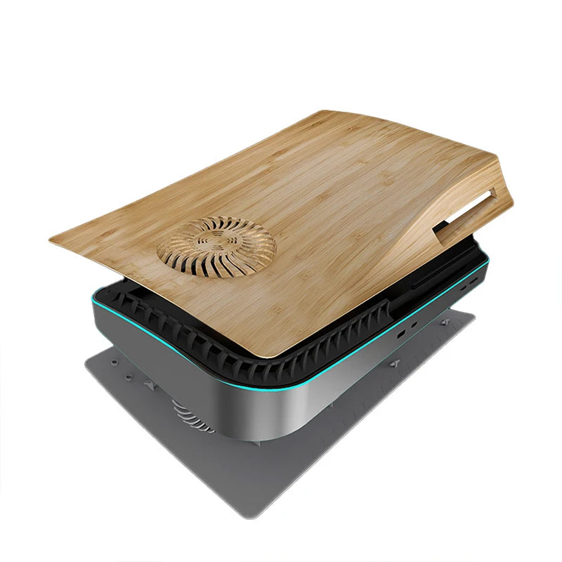 PS5 Faux Grain Wood Hard Case Cooling Vent Disc Edition Faceplate